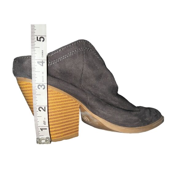 dv by Dolce Vita Suede Mules with 3" Chunky Wooden Heel Sz 6 Womens Grey - Picture 3 of 16